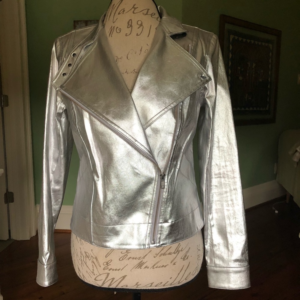 NWT $400 SILK Brand Biker Style Jacket Size M